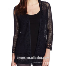 15STC2207 pull cardigan en maille ouverte à motif ouvert